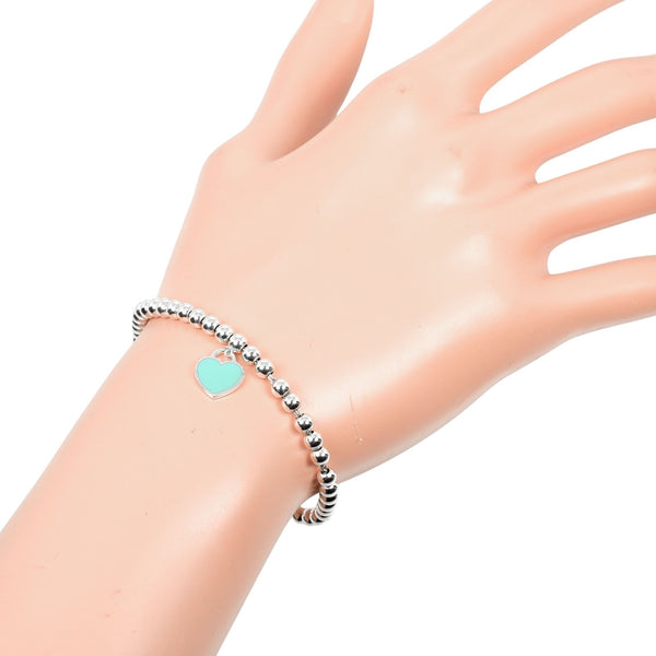 [Tiffany & Co.]TIFFANY&Co. 레턴 TIFFANY&Co. 미니 하트 태그 구슬 Bracelet 실버 925 약 5.5g Tiffany & Co. 미니 하트 태그 구슬 Ladies A-Rank로 돌아갑니다.