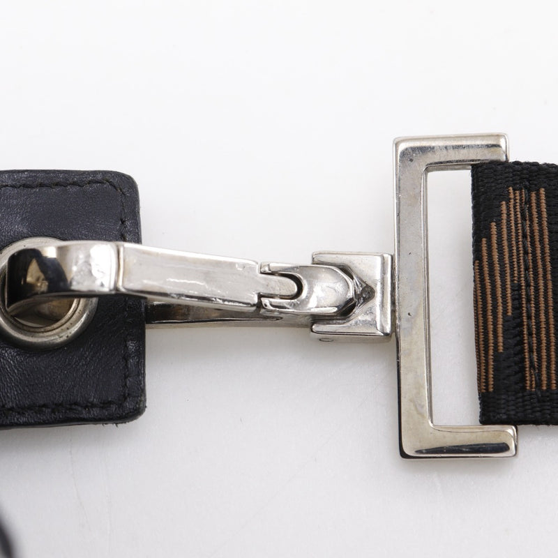 [FENDI] Fendi 
 logo handbag 
 One handle nylon canvas black handbag Fastener logo Ladies B-rank