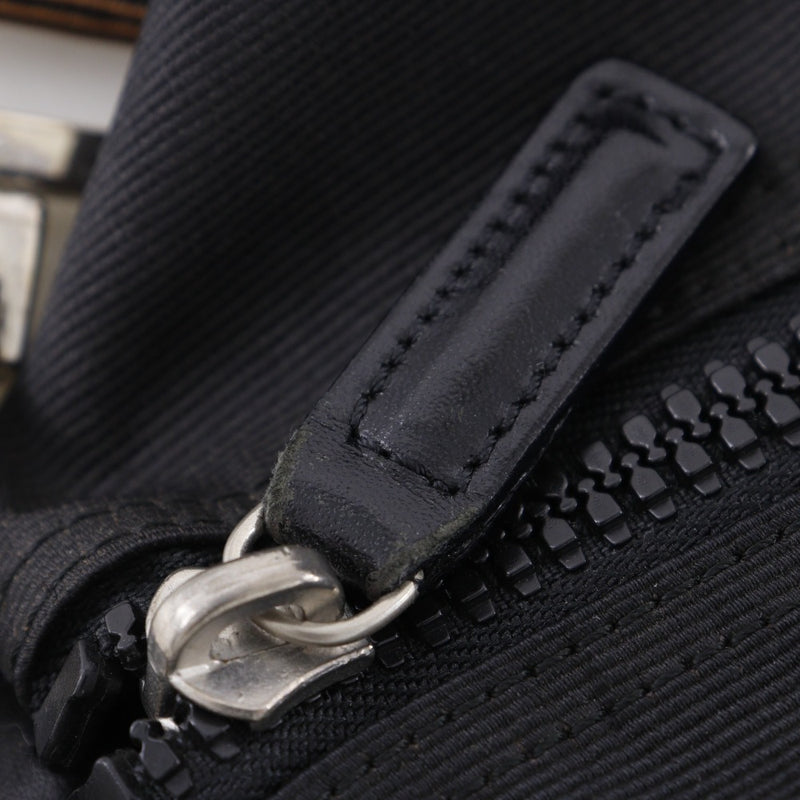 [FENDI] Fendi 
 logo handbag 
 One handle nylon canvas black handbag Fastener logo Ladies B-rank