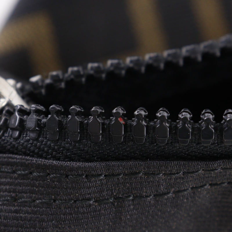 [FENDI] Fendi 
 logo handbag 
 One handle nylon canvas black handbag Fastener logo Ladies B-rank