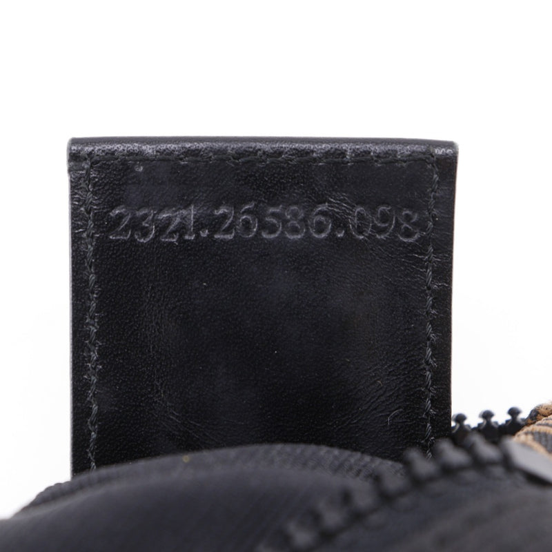 [FENDI] Fendi 
 logo handbag 
 One handle nylon canvas black handbag Fastener logo Ladies B-rank