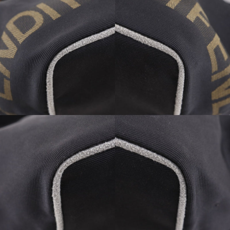 [FENDI] Fendi 
 logo handbag 
 One handle nylon canvas black handbag Fastener logo Ladies B-rank