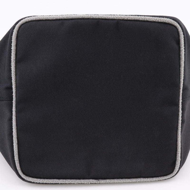 [FENDI] Fendi 
 logo handbag 
 One handle nylon canvas black handbag Fastener logo Ladies B-rank