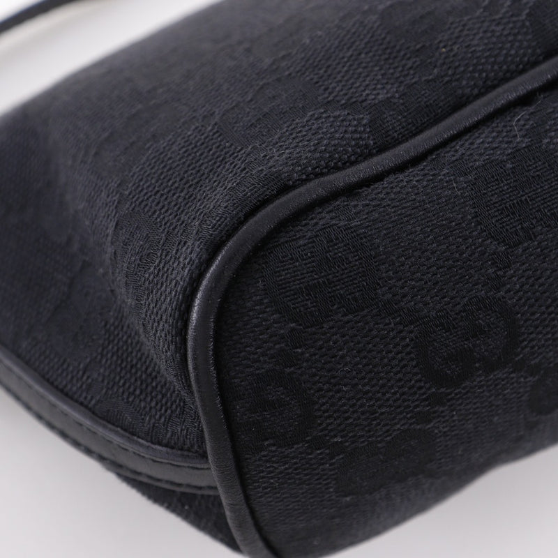 [구찌] 구찌 
 액세서리 파우치 핸드백 
 07198 GG 캔버스 블랙 핸드백 지퍼 악세서리 파우치 여성용