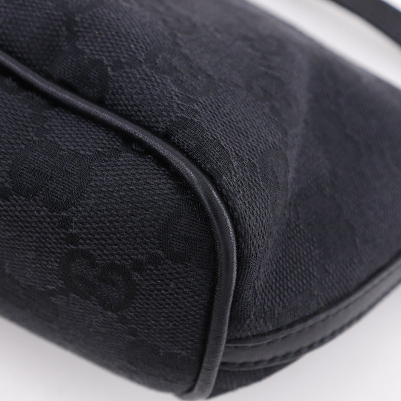 [구찌] 구찌 
 액세서리 파우치 핸드백 
 07198 GG 캔버스 블랙 핸드백 지퍼 악세서리 파우치 여성용