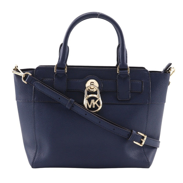 【Michael Kors】マイケルコース
 ハミルトン ハンドバッグ
 2WAYショルダー レザー 紺 斜め掛け,肩掛け,手提げ,2way,A5 ファスナー Hamilton レディース