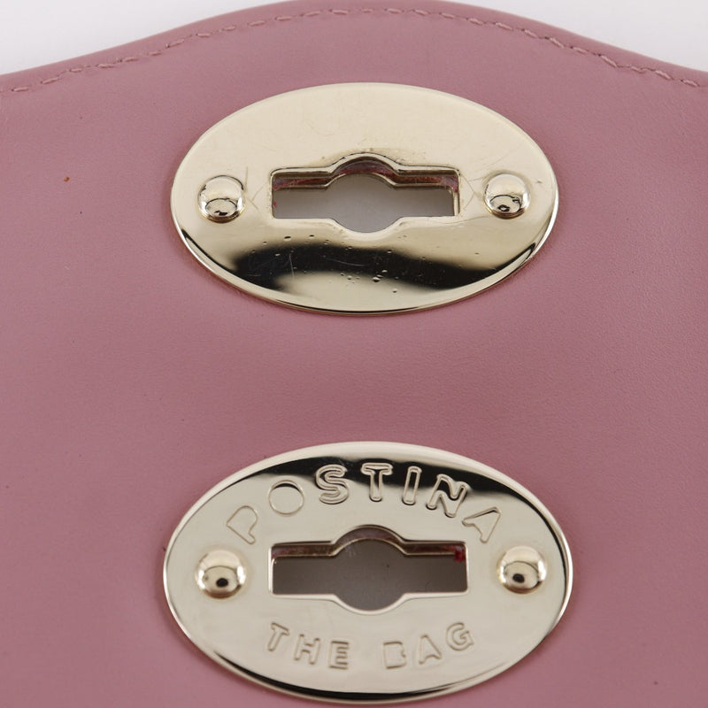 [ZANELLATO] ZANELLATO 
 Bolso De Hombro Postina S Zeta 
 2WAY Bolso bandolera de cuero rosa para colgar, 2 vías, cierre de giro A5 Postina S Zeta para mujer