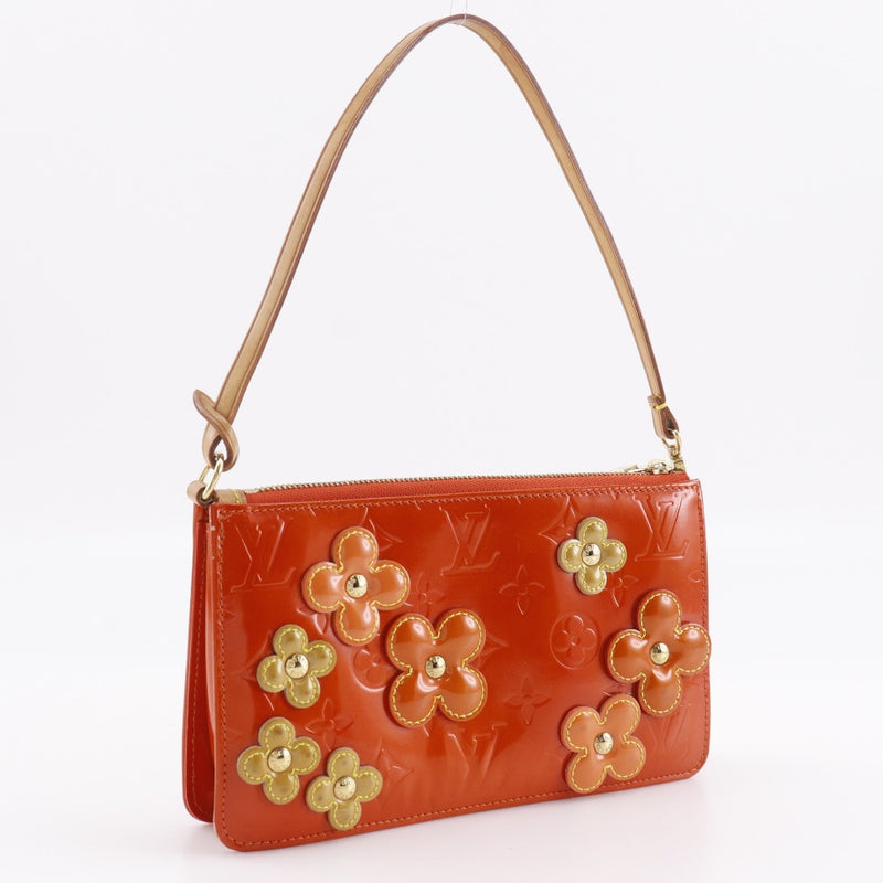 [LOUIS VUITTON]LOUIS VUITTON
 Bolso de hombro Lexington con flores 
 Bolsa de accesorios M92247 MonogramVernis Naranja VI1011 Flor grabada Hombro Cremallera Flor lexington Damas
