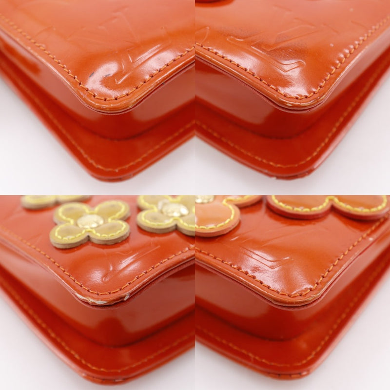 [LOUIS VUITTON]LOUIS VUITTON
 Bolso de hombro Lexington con flores 
 Bolsa de accesorios M92247 MonogramVernis Naranja VI1011 Flor grabada Hombro Cremallera Flor lexington Damas