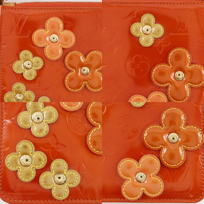 [LOUIS VUITTON]LOUIS VUITTON
 Bolso de hombro Lexington con flores 
 Bolsa de accesorios M92247 MonogramVernis Naranja VI1011 Flor grabada Hombro Cremallera Flor lexington Damas