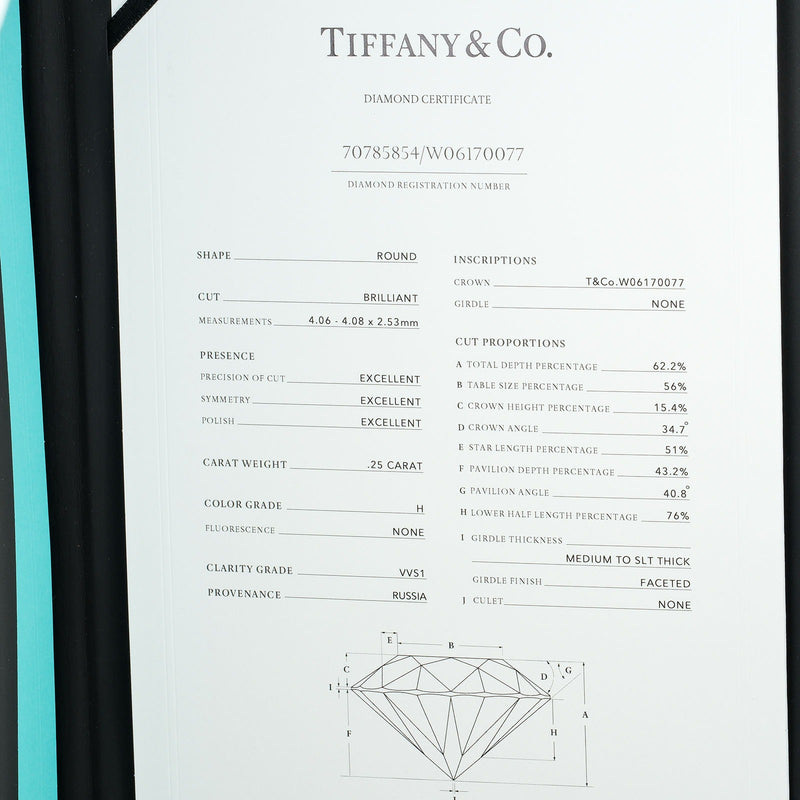 【TIFFANY&Co.】ティファニー
 ハーモニー 11号 リング・指輪
 0.25ct VVS1/H/3EX Pt950プラチナ×ダイヤモンド 約3.84g harmony レディースAランク