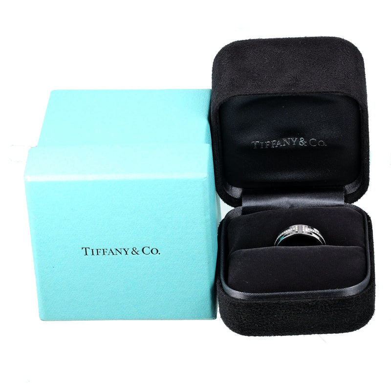 【TIFFANY&Co.】ティファニー
 T TWO ワイド 10号 リング・指輪
 K18ホワイトゴールド×ダイヤモンド 約6.92g T TWO wide レディースAランク