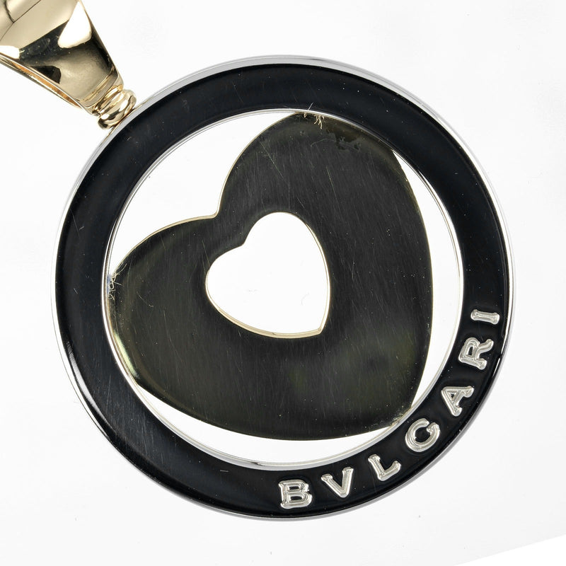 【BVLGARI】ブルガリ
 トンド ハート ペンダントトップ
 K18イエローゴールド×ステンレススチール 約12.8g Tond Heart レディースAランク