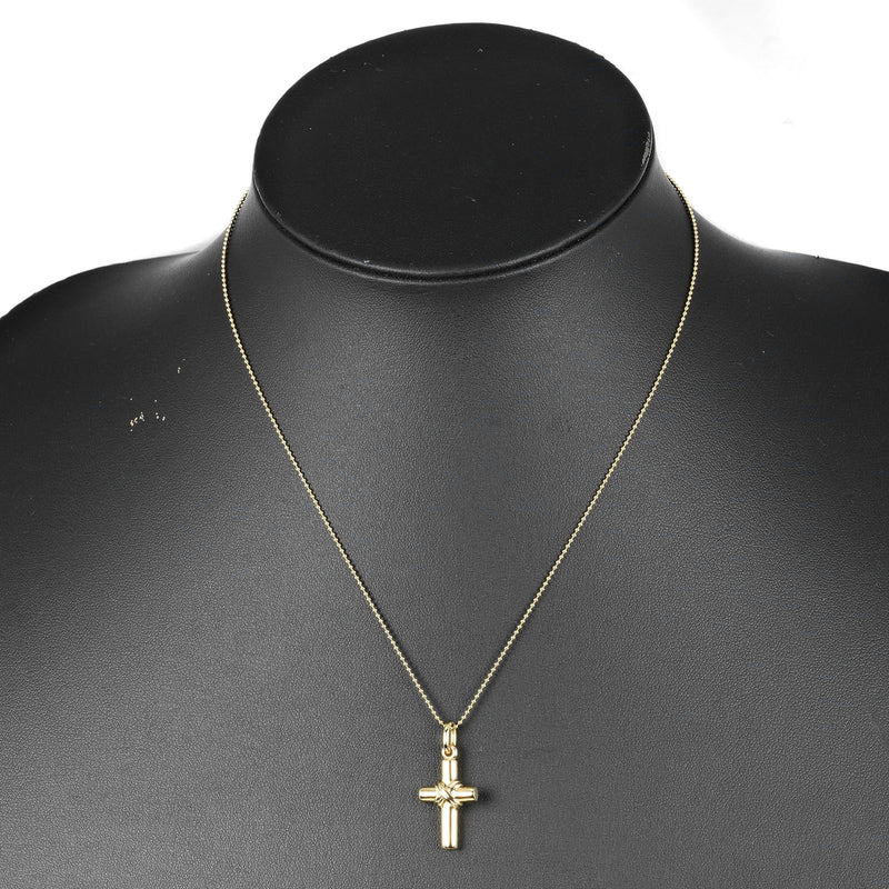 【TIFFANY&Co.】ティファニー
 シグネチャー クロス ネックレス
 K18イエローゴールド 約6.7g Signature cross レディースAランク