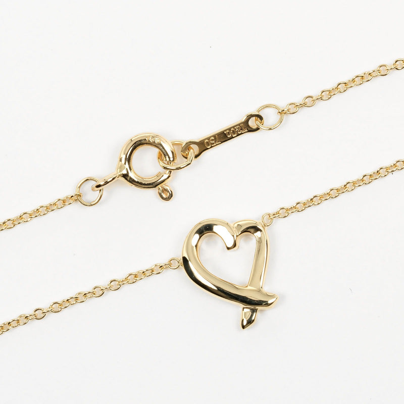 【TIFFANY&Co.】ティファニー
 ラビングハート ネックレス
 K18イエローゴールド 約2.53g Loving heart レディースAランク