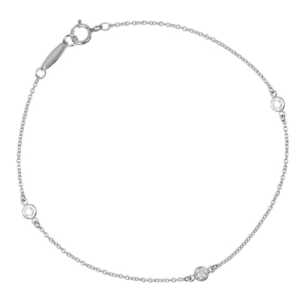 【TIFFANY&Co.】ティファニー
 バイザヤード ブレスレット
 Pt950プラチナ×3Pダイヤモンド 約1.49g By the yard レディースAランク