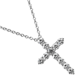 【TIFFANY&Co.】ティファニー
 スモールクロス ネックレス
 Pt950プラチナ×ダイヤモンド 約3.53g Small cross レディースAランク