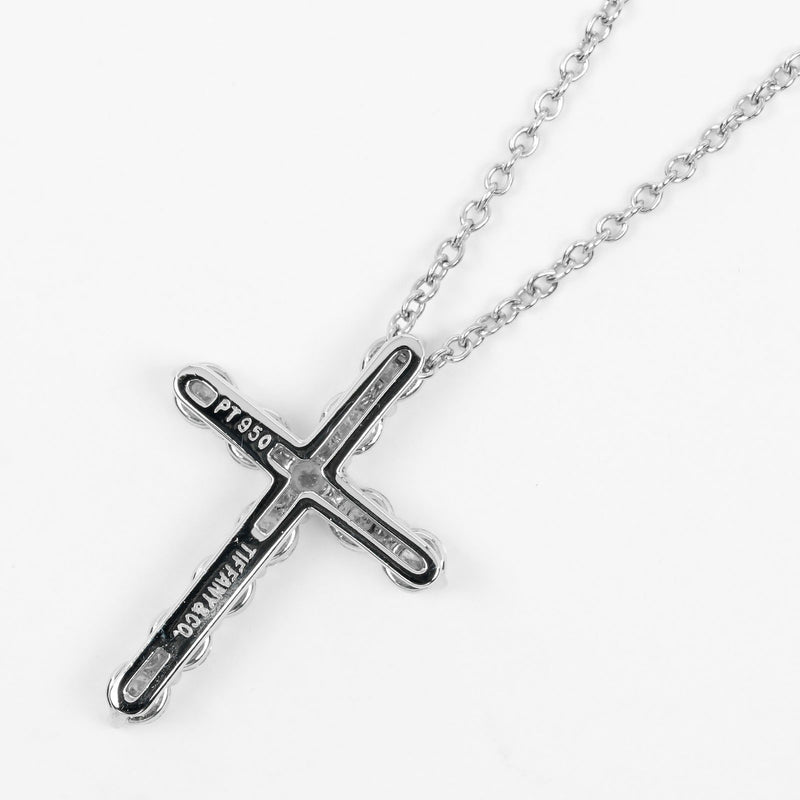 【TIFFANY&Co.】ティファニー
 スモールクロス ネックレス
 Pt950プラチナ×ダイヤモンド 約3.53g Small cross レディースAランク