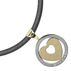 【BVLGARI】ブルガリ
 トンド ハート ネックレス
 K18イエローゴールド×ステンレススチール 約24.7g Tond Heart レディースAランク