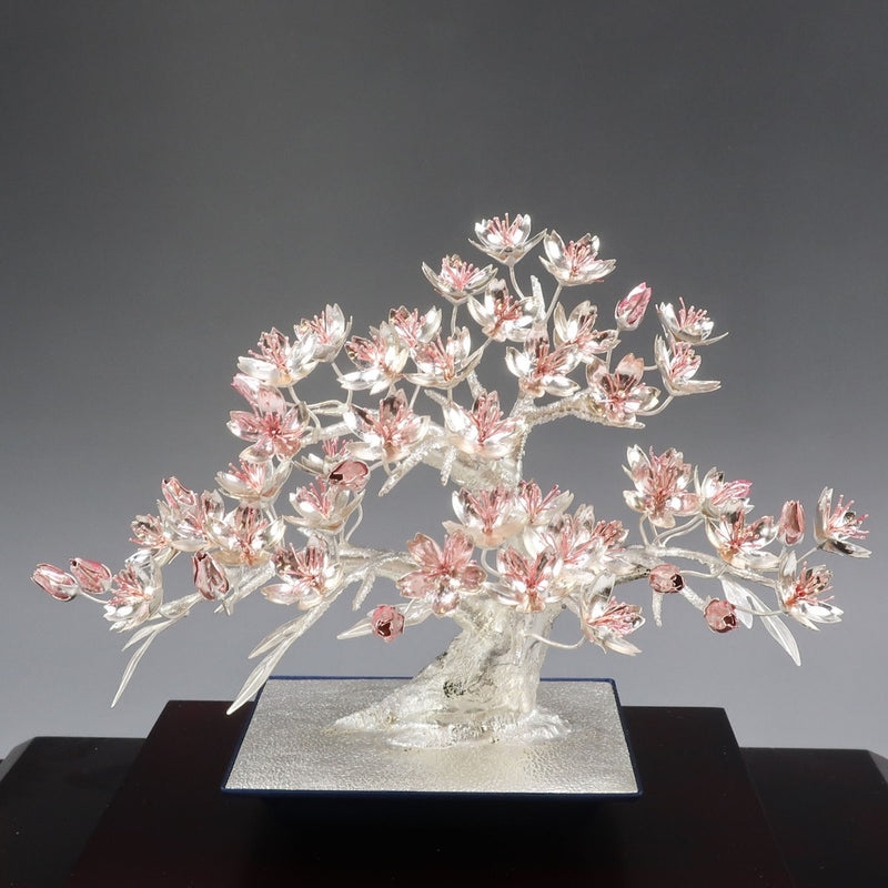 Objeto de adorno de plata de ley Mitsunori [Sakura]