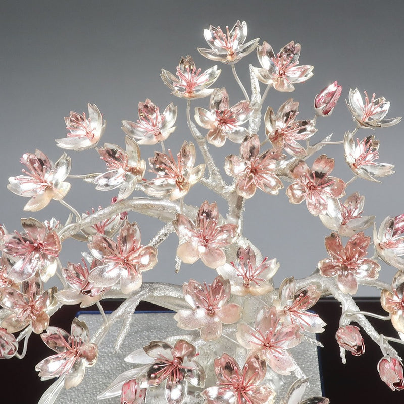 Objeto de adorno de plata de ley Mitsunori [Sakura]