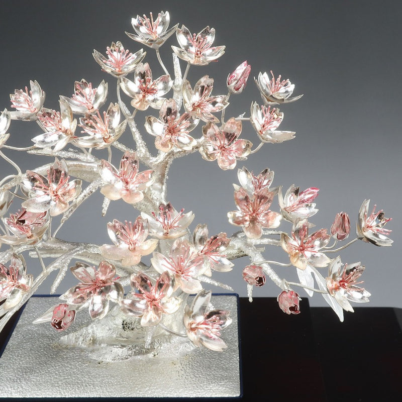 Objeto de adorno de plata de ley Mitsunori [Sakura]