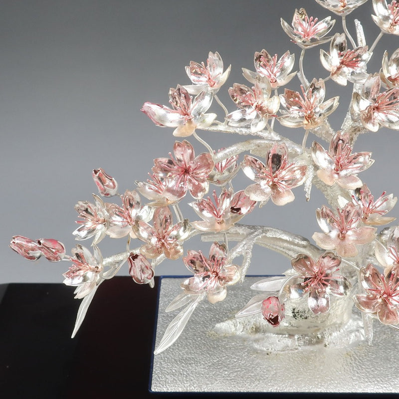 Objeto de adorno de plata de ley Mitsunori [Sakura]