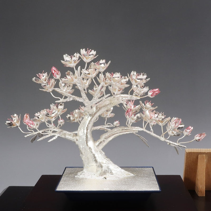 Objeto de adorno de plata de ley Mitsunori [Sakura]