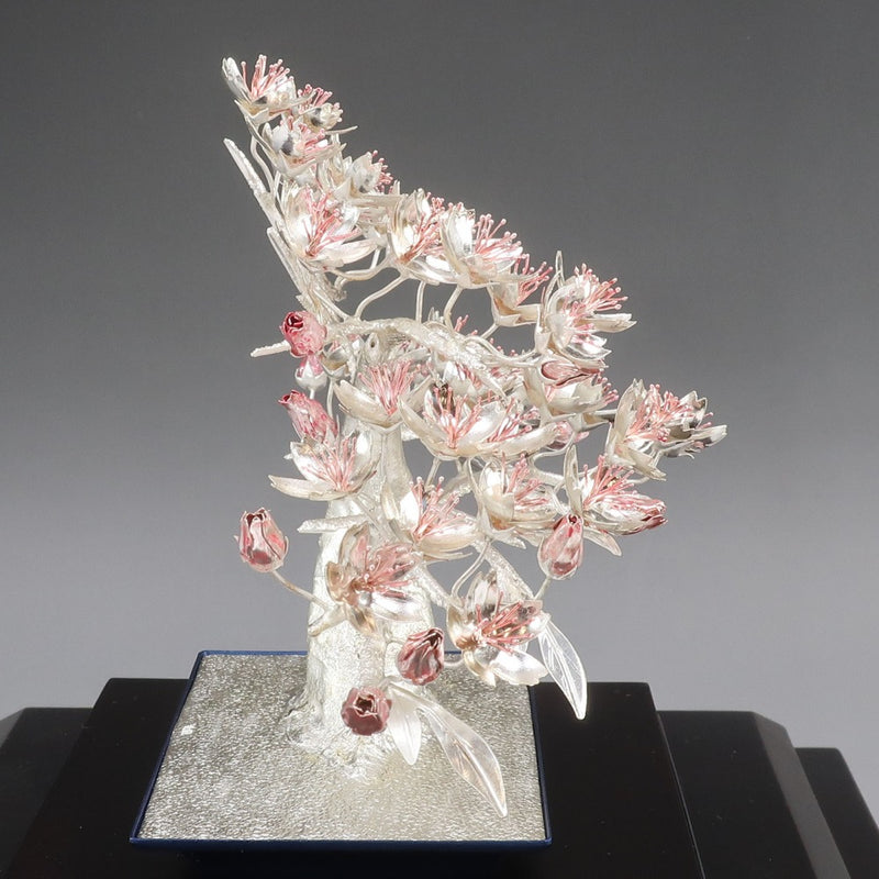 Objeto de adorno de plata de ley Mitsunori [Sakura]