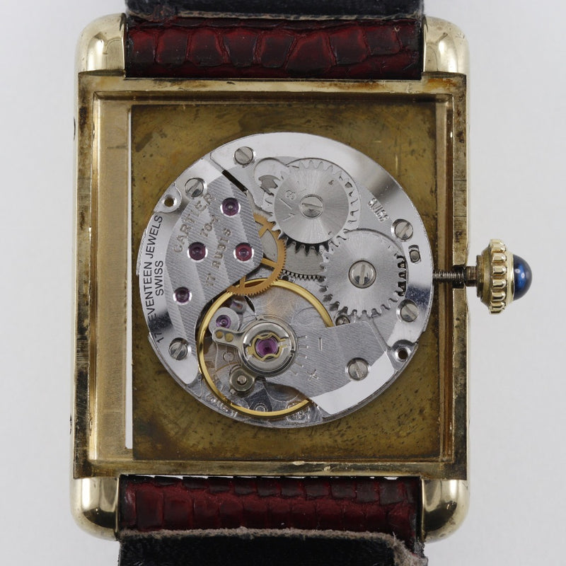 [Cartier] Cartier 
 Mast tank watch 
 Three Color Vermille Vintage Silver 925 × Lizard Gold Gold Gold Dial Must Tank Ladies