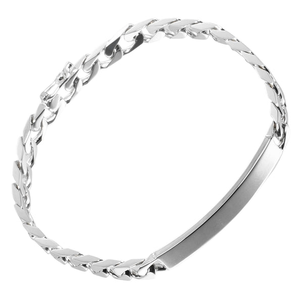 [Tiffany & Co.]TIFFANY&Co. 키하이 ID 플레이트 Bracelet 실버 925 약 13.35g Kihei ID Plate Ladies a Rank