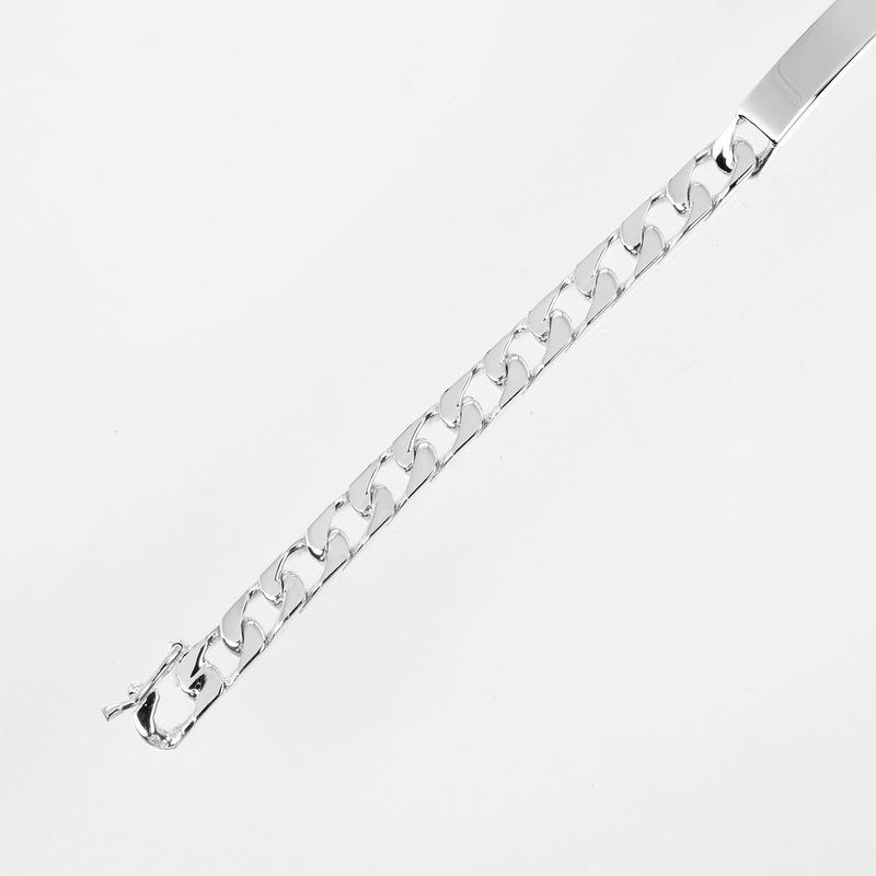 [Tiffany & Co.]TIFFANY&Co. 키하이 ID 플레이트 Bracelet 실버 925 약 13.35g Kihei ID Plate Ladies a Rank