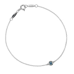 【TIFFANY&Co.】ティファニー
 バイザヤード ブレスレット
 トップ幅4.4mm シルバー925×アクアマリン 約1g By the yard レディースAランク