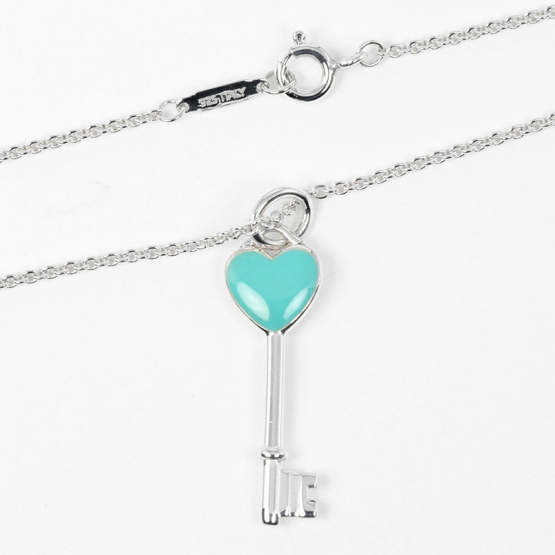 【TIFFANY&Co.】ティファニー
 ハートキー ネックレス
 シルバー925 約4.57g Heart key レディースAランク