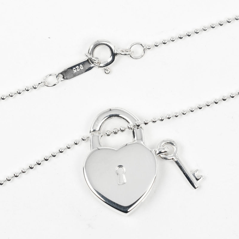 【TIFFANY&Co.】ティファニー
 ハートロック キー ネックレス
 シルバー925 約5.73g heart lock key レディースAランク