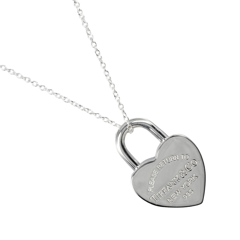 【TIFFANY&Co.】ティファニー
 リターントゥ ハートロック ネックレス
 シルバー925 約9.2g Return to heart lock レディースAランク