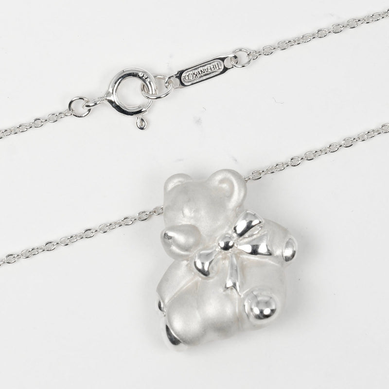 【TIFFANY&Co.】ティファニー
 テディベア ネックレス
 シルバー925 約5.47g Teddy bear レディースAランク