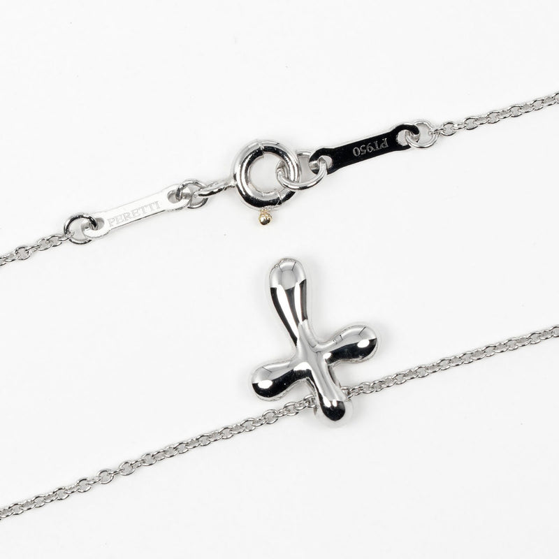 【TIFFANY&Co.】ティファニー
 スモール クロス ネックレス
 Pt950プラチナ 約3.93g Small cross レディースAランク