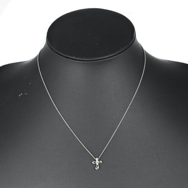 【TIFFANY&Co.】ティファニー
 スモール クロス ネックレス
 Pt950プラチナ 約3.93g Small cross レディースAランク