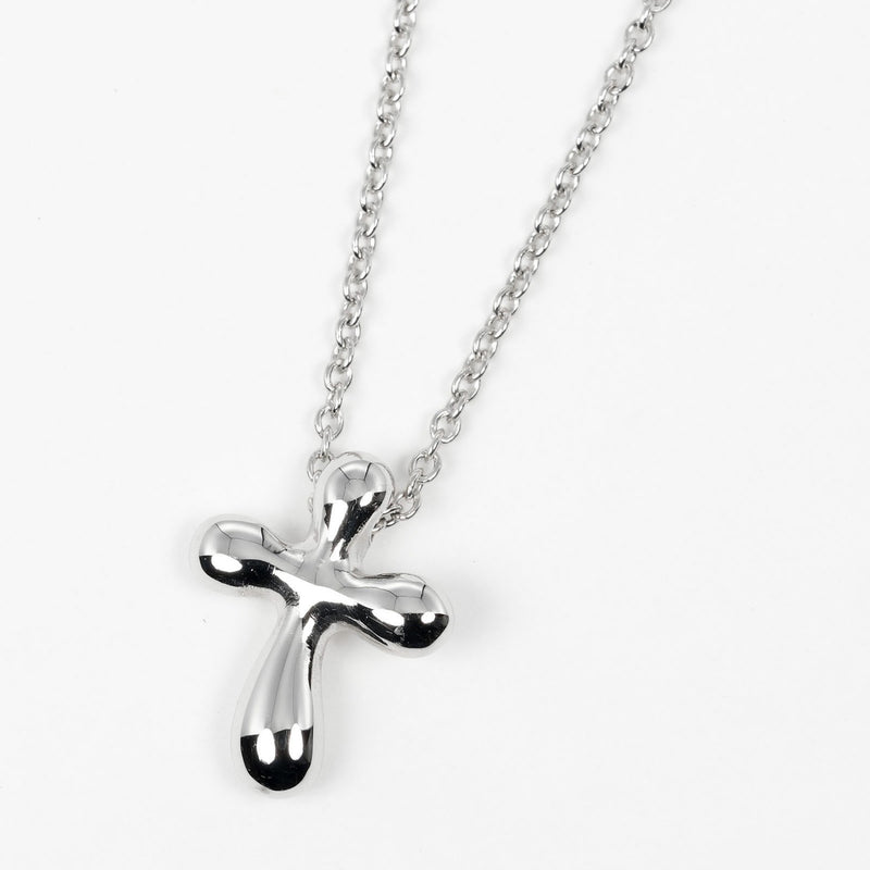 【TIFFANY&Co.】ティファニー
 スモール クロス ネックレス
 Pt950プラチナ 約3.93g Small cross レディースAランク