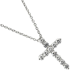 【TIFFANY&Co.】ティファニー
 スモール クロス ネックレス
 Pt950プラチナ×ダイヤモンド 約3.57g Small cross レディースAランク