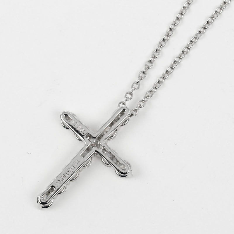 【TIFFANY&Co.】ティファニー
 スモール クロス ネックレス
 Pt950プラチナ×ダイヤモンド 約3.57g Small cross レディースAランク