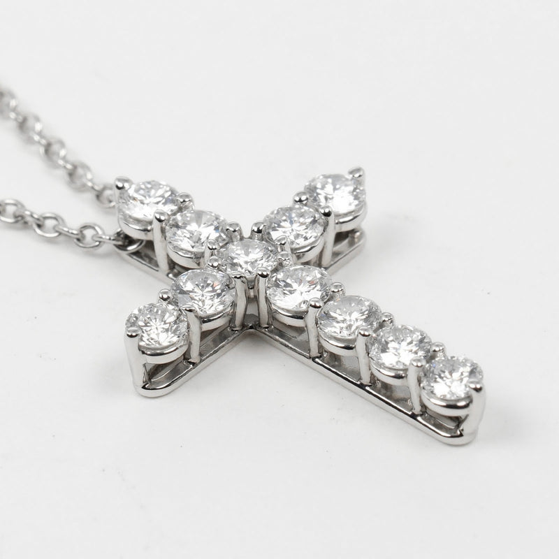 【TIFFANY&Co.】ティファニー
 スモール クロス ネックレス
 Pt950プラチナ×ダイヤモンド 約3.57g Small cross レディースAランク