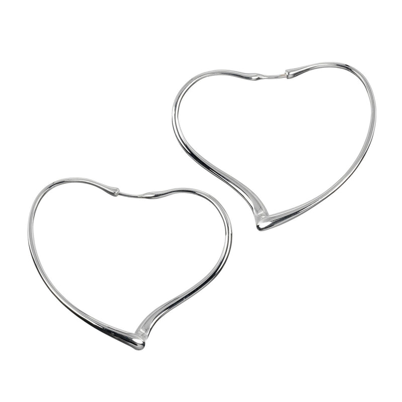 【TIFFANY&Co.】ティファニー
 オープンハート ミディアム フープ ピアス
 シルバー925 約9.18g Open Heart Medium Hoops レディースAランク