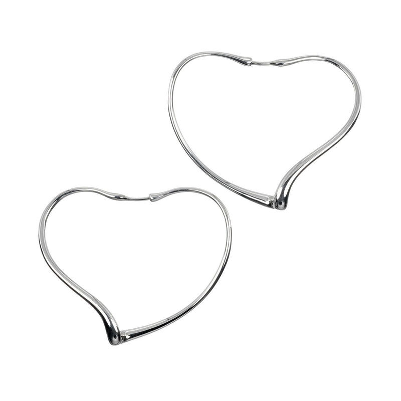 【TIFFANY&Co.】ティファニー
 オープンハート ミディアム フープ ピアス
 シルバー925 約9.18g Open Heart Medium Hoops レディースAランク