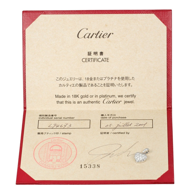 【CARTIER】カルティエ
 ハート ペンダントトップ
 K18ホワイトゴールド×パヴェ ダイヤモンド 約2.28g heart レディースAランク