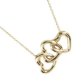 【TIFFANY&Co.】ティファニー
 トリプルハート ネックレス
 K18イエローゴールド 約6g Triple heart レディースAランク