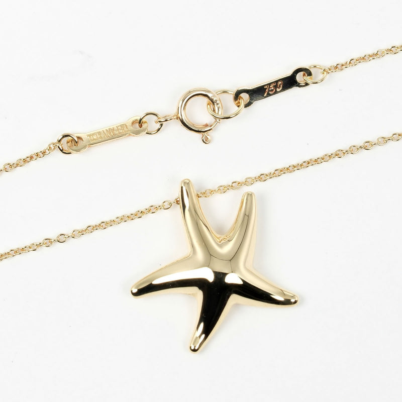 【TIFFANY&Co.】ティファニー
 スターフィッシュ ネックレス
 K18イエローゴールド 約3.62g Star fish レディースAランク