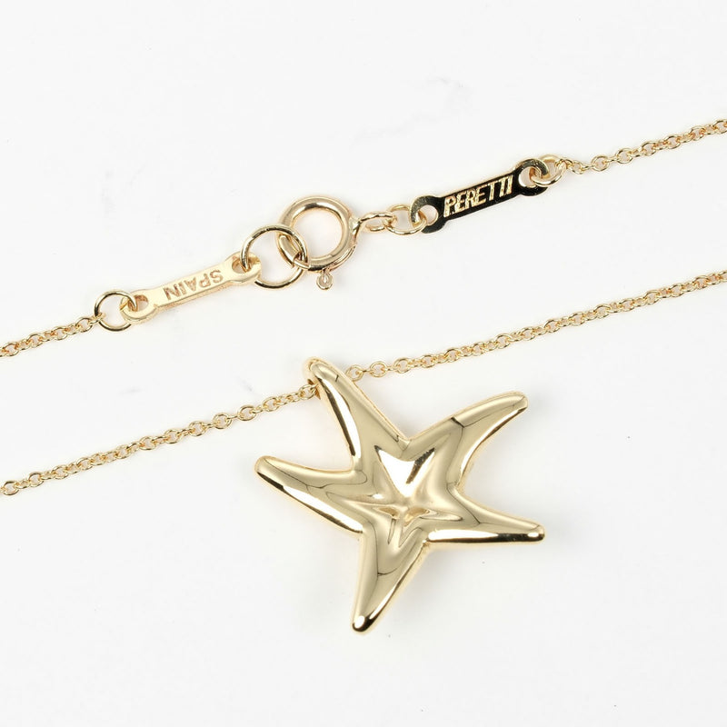 【TIFFANY&Co.】ティファニー
 スターフィッシュ ネックレス
 K18イエローゴールド 約3.62g Star fish レディースAランク