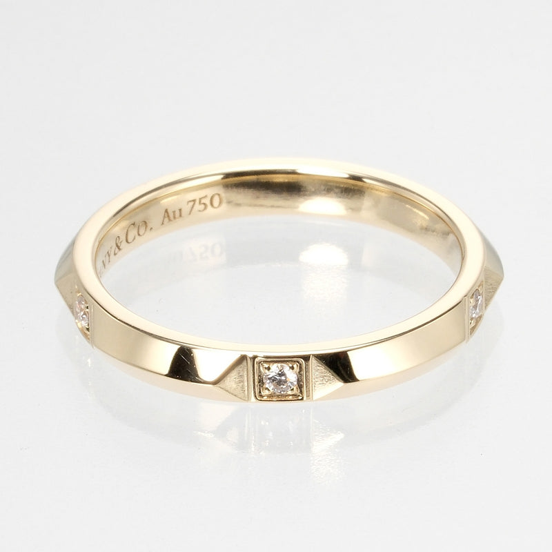 [Tiffany & co.] Tiffany 
 Banda verdadera 2.5 mm 11.5 anillo / anillo 
 5p Diamond K18 Oro amarillo X Diamond aproximadamente 3.41g Banda verdadera 0.1 "Damas A+Rango